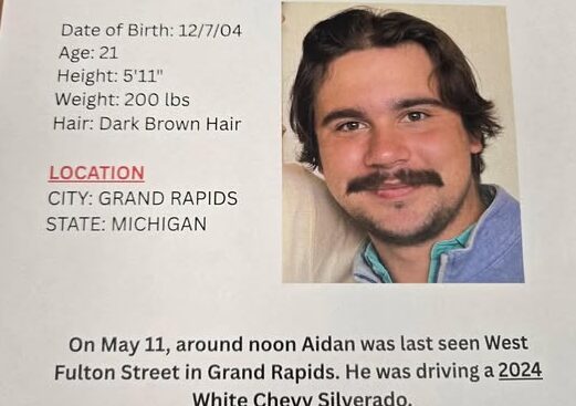 Missing Person Alert: Police Announce the Missing of Aidan Hennessey in Grand Rapids