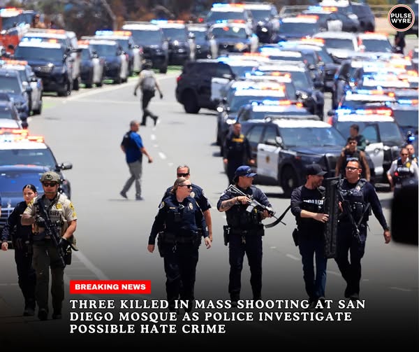 🚨 Three Killed in Mass Shooting at San Diego Mosque as Investigators Probe Possible Hate Crime