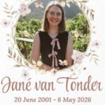 Jane Van Tonder Western Cape, SA Obituary, Cause of Death: In Loving Memory of Jane Van Tonder who Dies Suddenly