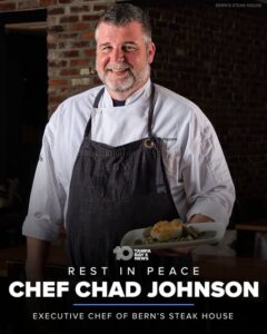 Chad Johnson Tampa, FL Death-Obituary: Tampa Culinary Community Grieves the Death of Bern’s Steak House Chef Chad Johnson