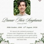 Vasant Valley School Mourns the Untimely Passing of Alumnus Pranav Hari Singhania